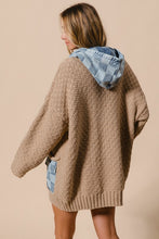 Load image into Gallery viewer, Checkered Denim Sweater Cardigan
