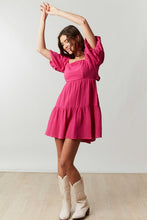 Load image into Gallery viewer, Pink Back Tie Babydoll Dress
