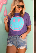 Load image into Gallery viewer, Purple Smiley Tee
