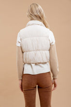 Load image into Gallery viewer, Ivory Cropped Puffer Vest
