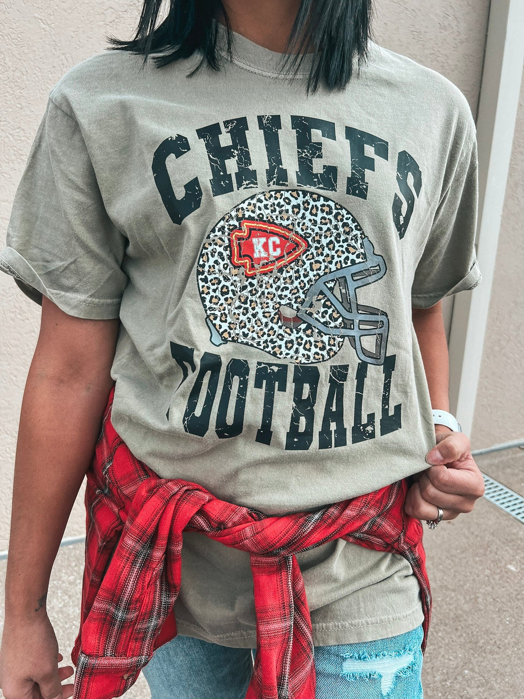 KC Leopard Football Tee