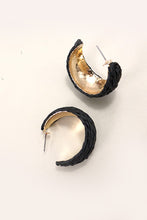 Load image into Gallery viewer, Rafia Straw Hoop Earrings
