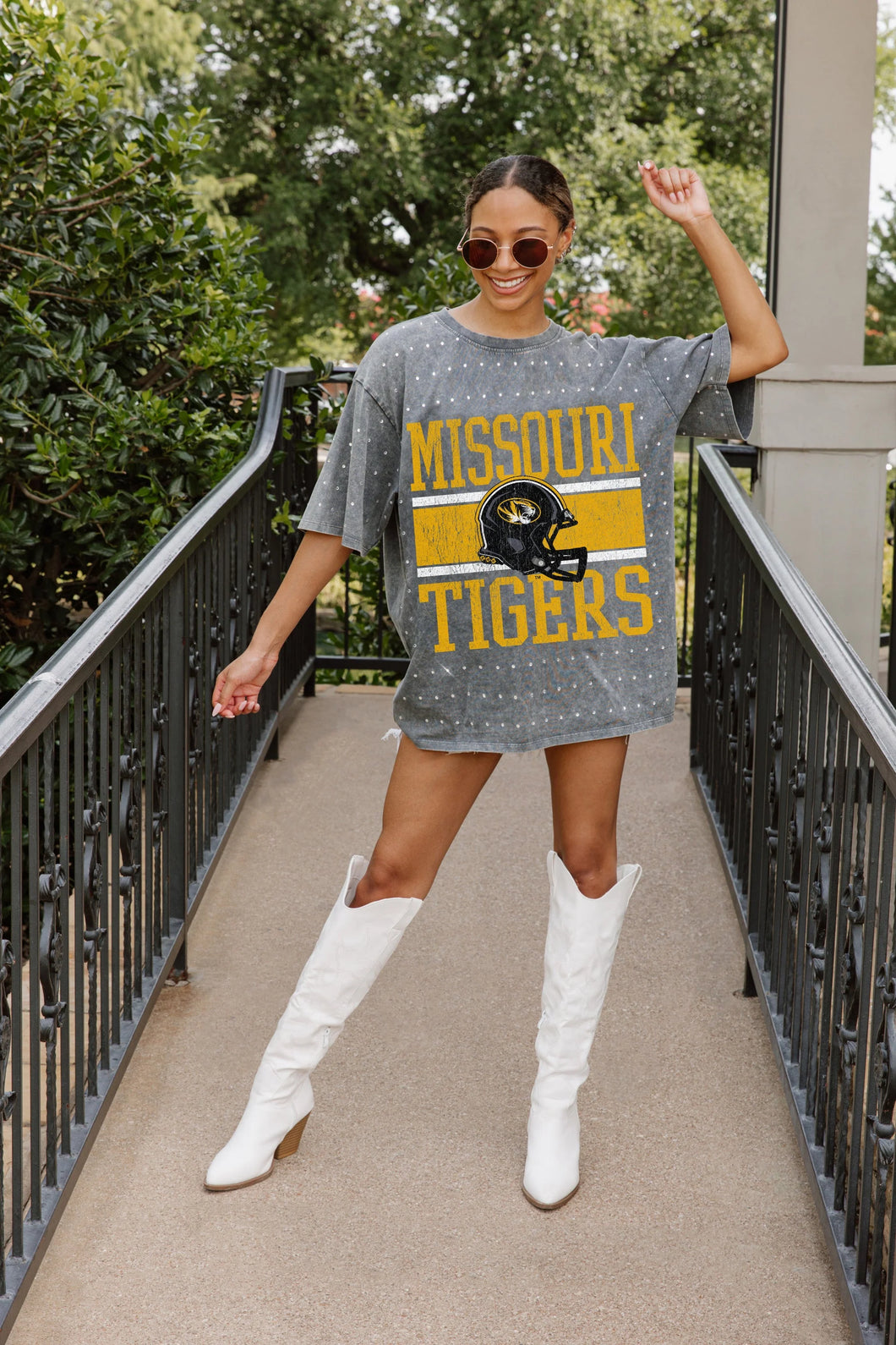 Missouri Rhinestone Oversized Tee