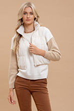 Load image into Gallery viewer, Ivory Cropped Puffer Vest
