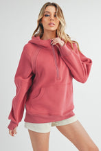 Load image into Gallery viewer, Berry Half-Zip Hoodie
