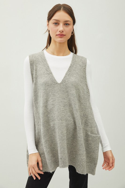 Grey Vneck Sweater Vest