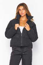 Load image into Gallery viewer, Black Corduroy Puffer Jacket
