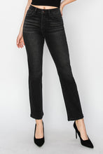 Load image into Gallery viewer, Black High Rise Crop Straight Jeans

