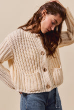 Load image into Gallery viewer, Cream Chunky Sweater Cardigan
