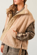 Load image into Gallery viewer, Beige Oversized Sherpa Vest
