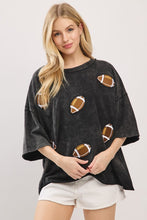 Load image into Gallery viewer, Vintage Black Football Patch Oversized Tee
