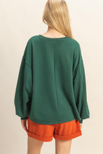 Load image into Gallery viewer, Green Casual Long Sleeve Knit Top
