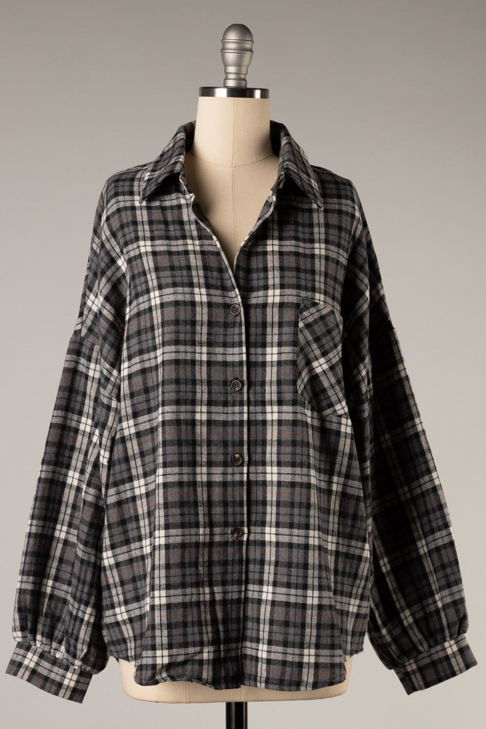 Plaid Long Sleeve Top