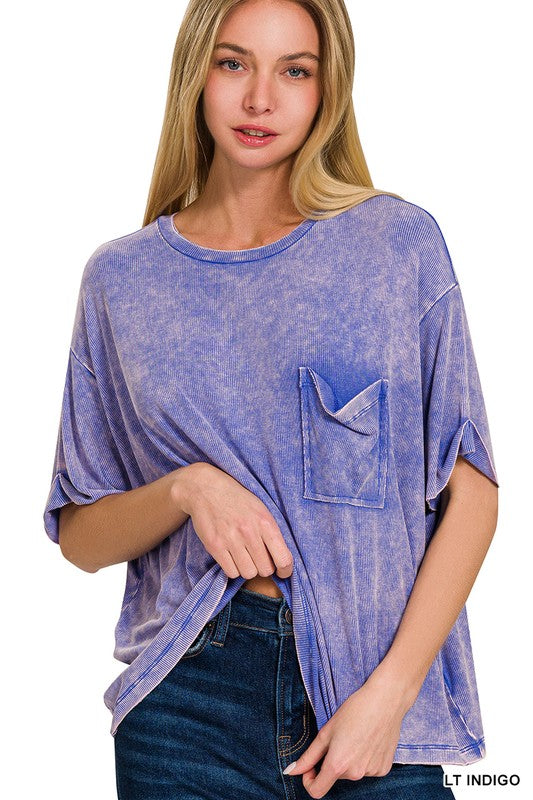 Indigo Round Neck Top