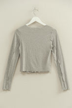 Load image into Gallery viewer, Grey Asymmetrical Jersey Knit Long-sleeve Top
