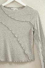 Load image into Gallery viewer, Grey Asymmetrical Jersey Knit Long-sleeve Top
