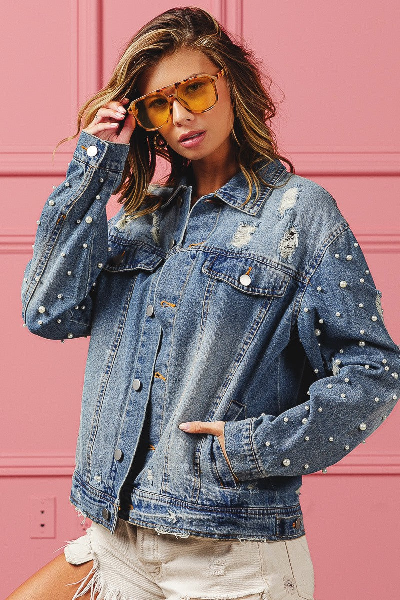 Beads Denim Jacket