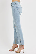 Load image into Gallery viewer, High Rise Ankle Straight Wide Cuffed Jeans
