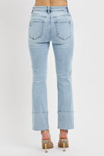 Load image into Gallery viewer, High Rise Ankle Straight Wide Cuffed Jeans
