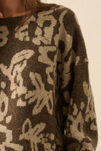 Load image into Gallery viewer, Floral Jacquard-knit Rolled-edge Sweater
