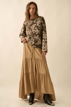 Load image into Gallery viewer, Floral Jacquard-knit Rolled-edge Sweater
