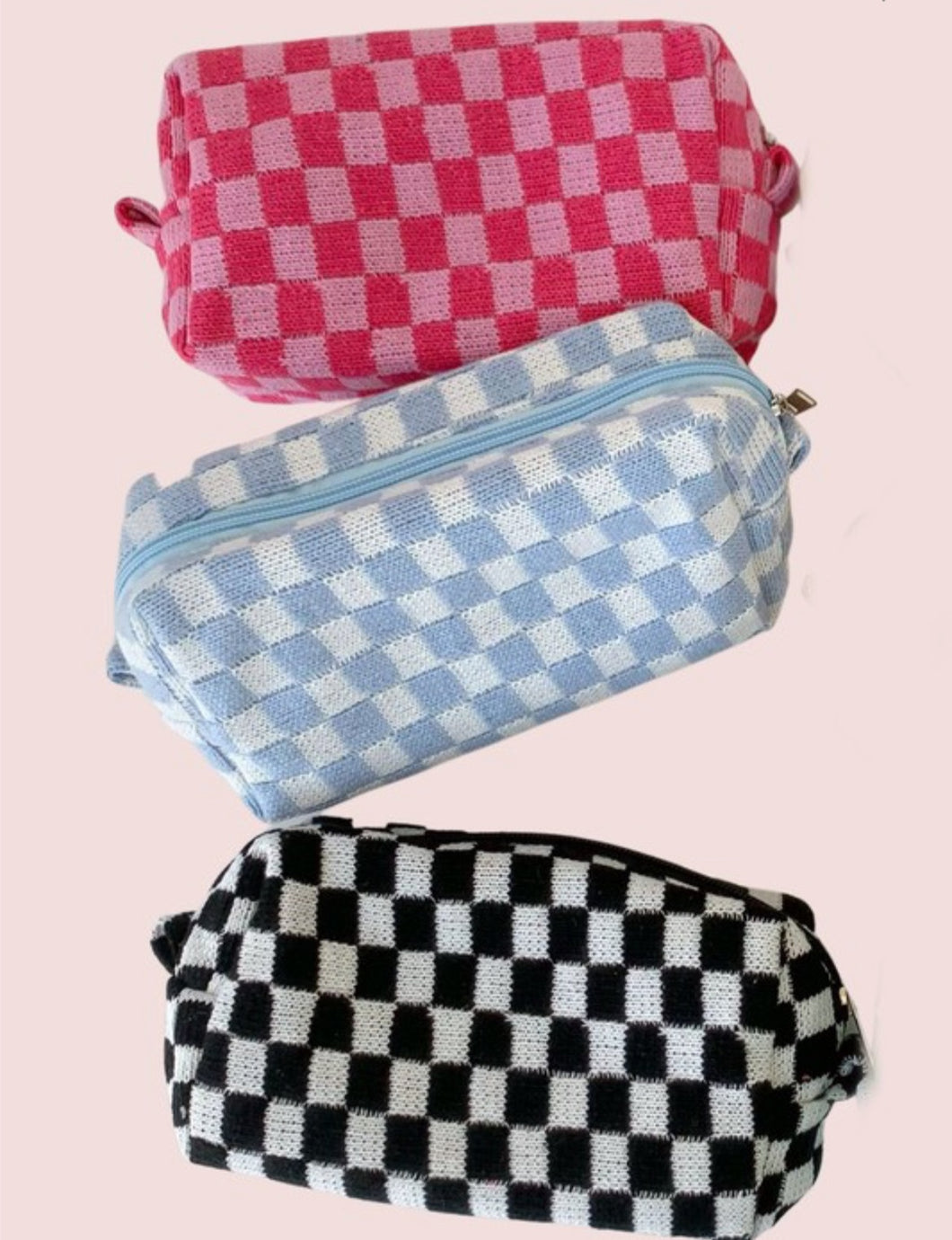 Checker Travel Cosmetic Bag