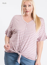 Load image into Gallery viewer, Pretty Days - Mauve Stripe Top
