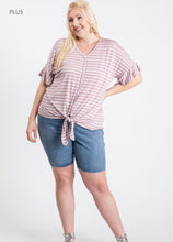 Load image into Gallery viewer, Pretty Days - Mauve Stripe Top
