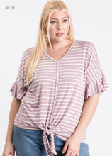 Load image into Gallery viewer, Pretty Days - Mauve Stripe Top
